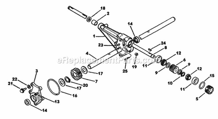 Gear Case Diagram and Parts List for 55383A J00000001-J99999999 - 1990 Lawn Boy Snow Blower